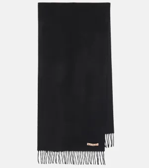 Acne Studios cashmere fringed scarf, black