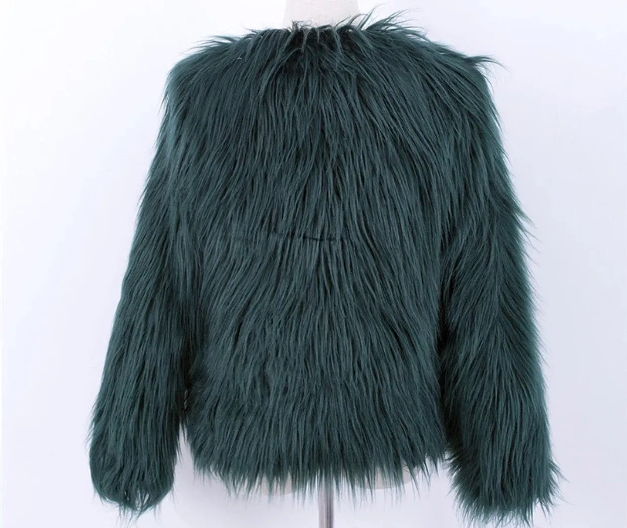 Bridget Faux Fur Jacket - Emerald Green