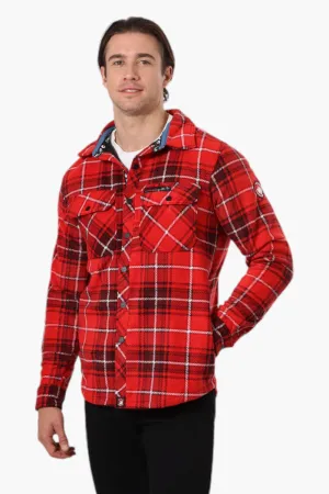 Canada Weather Gear Plaid Fleece Button Up Shacket - Red