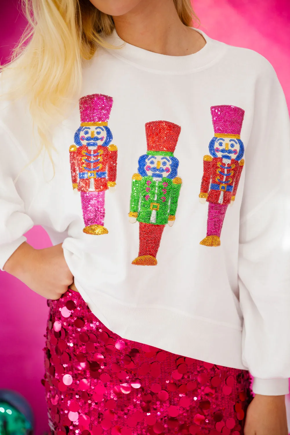 COLORFUL SEQUIN NUTCRACKER PULLOVERS