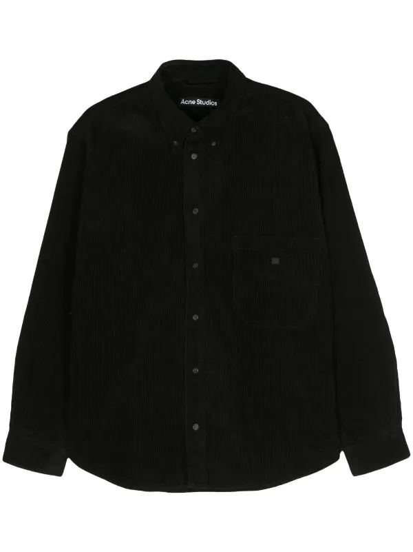 FACE-PATCH CORDUROY BUTTON-DOWN COLLAR SHIRT