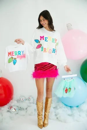 MOM   MINI MERRY N BRIGHT WHITE PULLOVERS