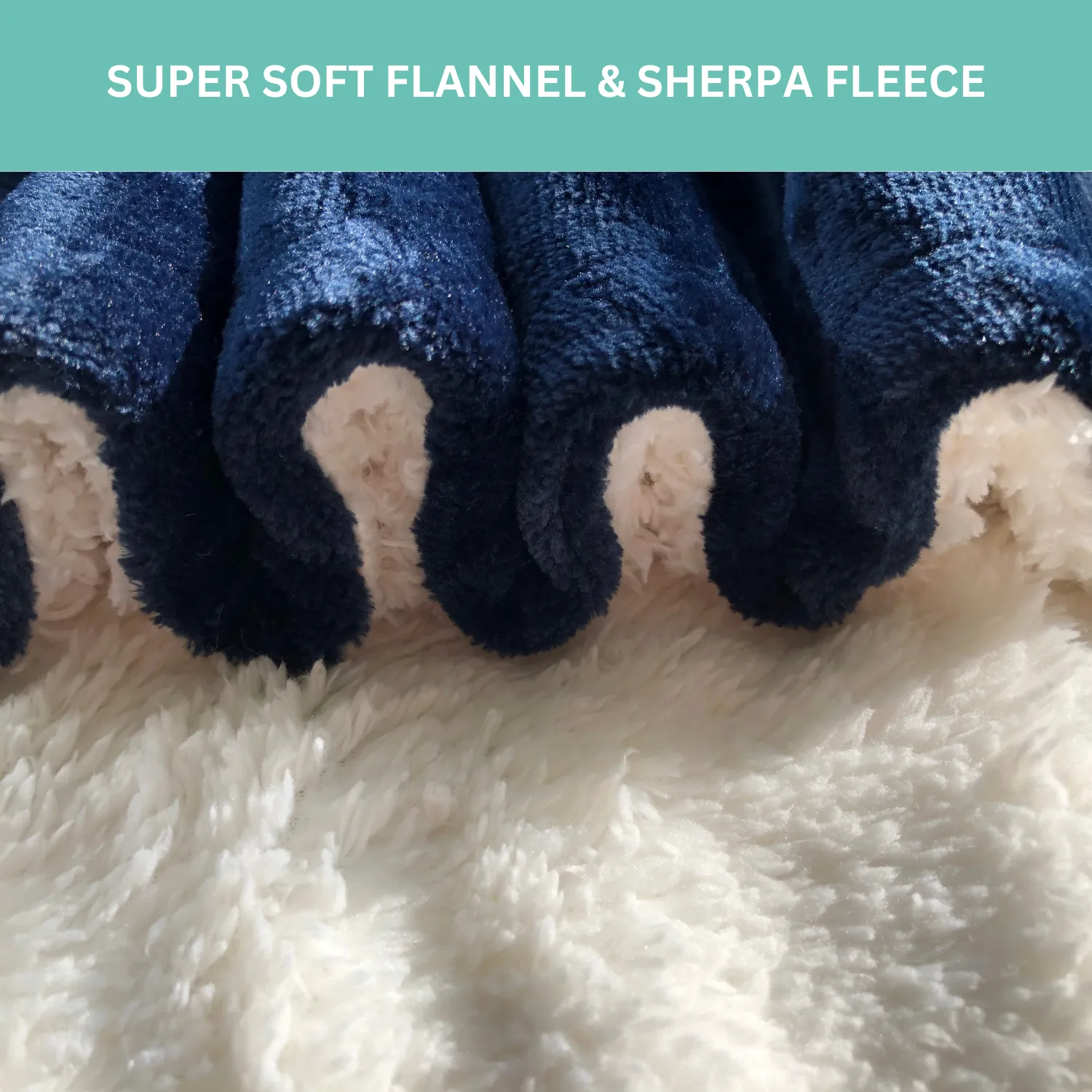 Navy Electric Heated Sherpa Throw