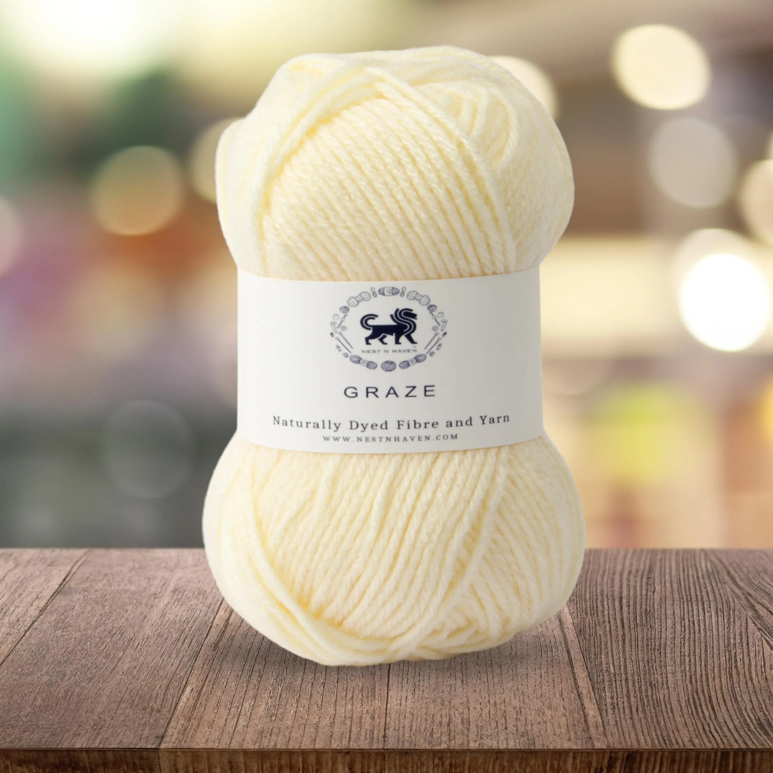 Nestnhaven Acrowools Graze Hand Knitting and Crochet Yarn 200 Grams Pack of 2 Balls - 100gms Each Shade no - NNHG001 (Cream/Off White)