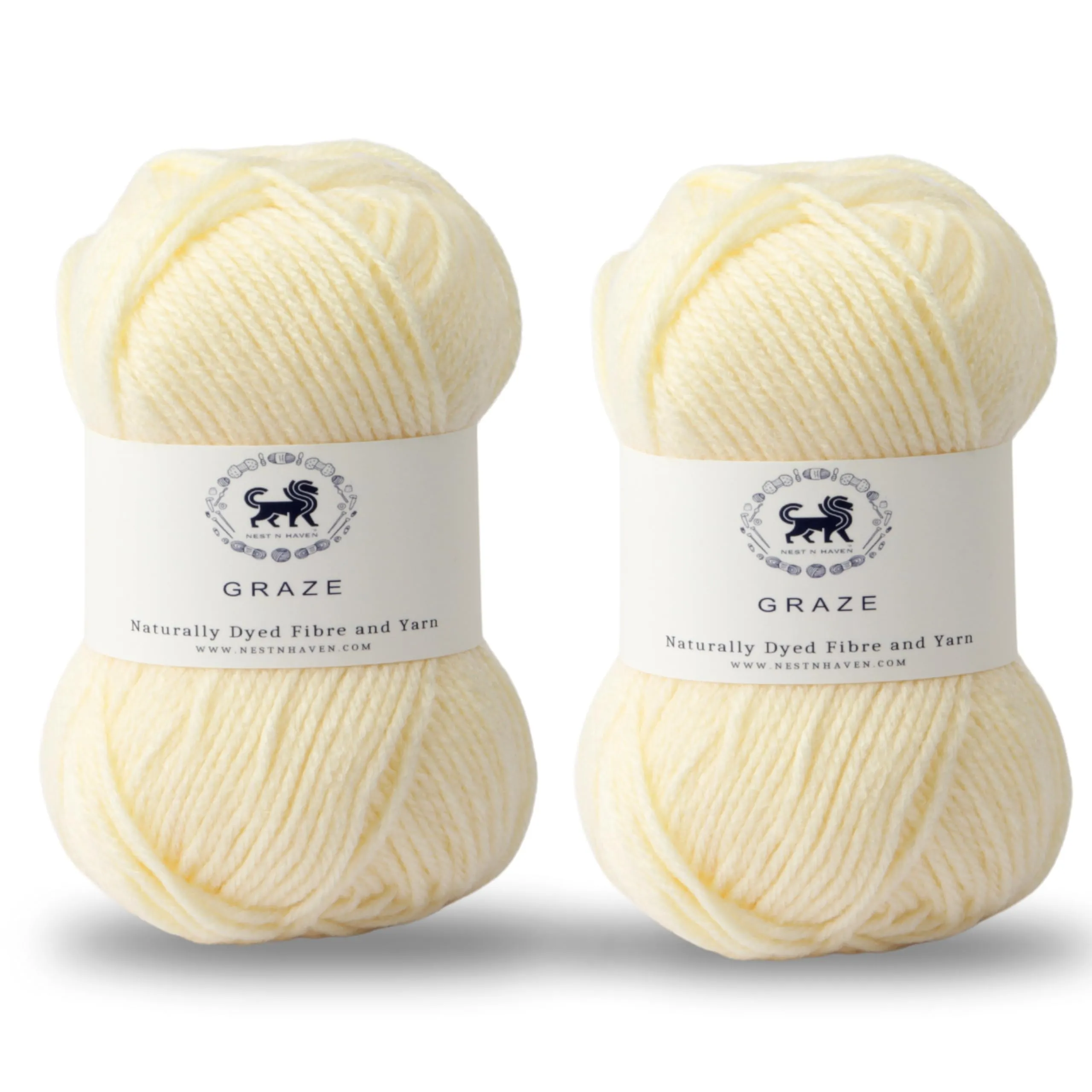 Nestnhaven Acrowools Graze Hand Knitting and Crochet Yarn 200 Grams Pack of 2 Balls - 100gms Each Shade no - NNHG001 (Cream/Off White)