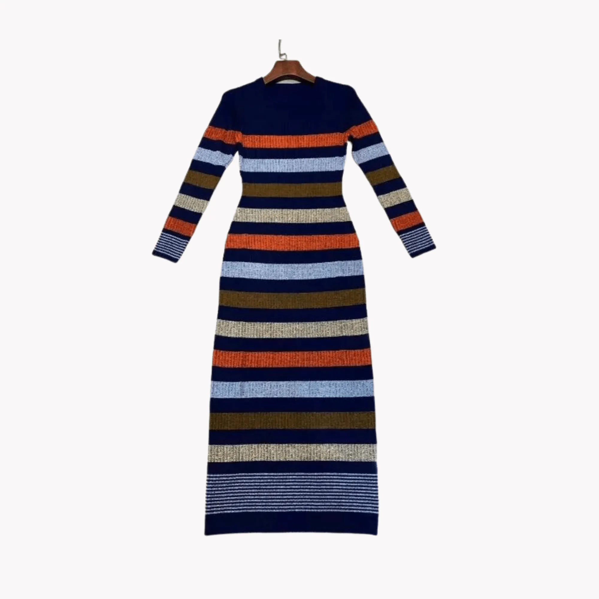 Pre Order:  Multicolor Stripes Knit Fit Dress