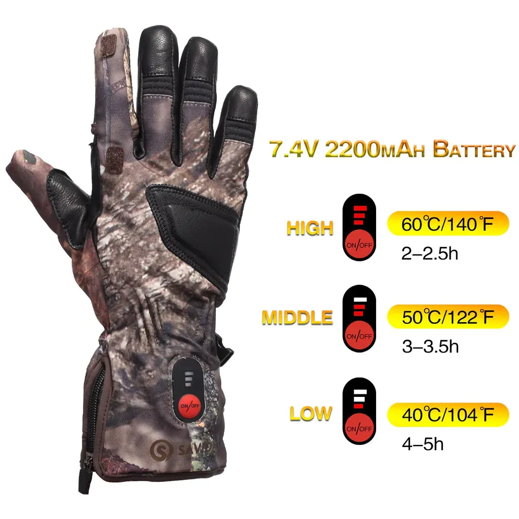 Savior Thick Camo Heated Gloves For Hunting ｜Water Resistant Rechargeable Battery Powered Gloves