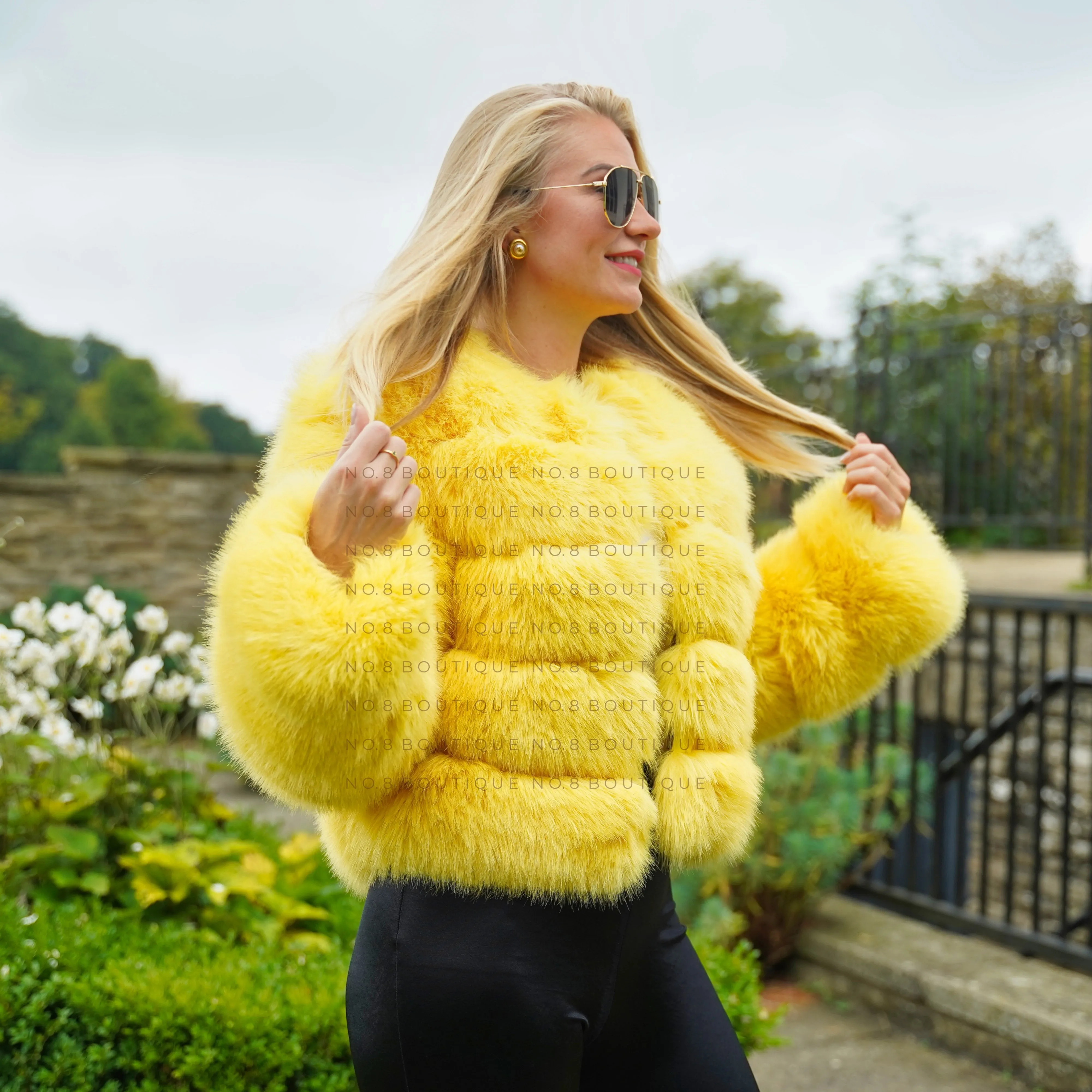 Yellow Faux Fur Jacket