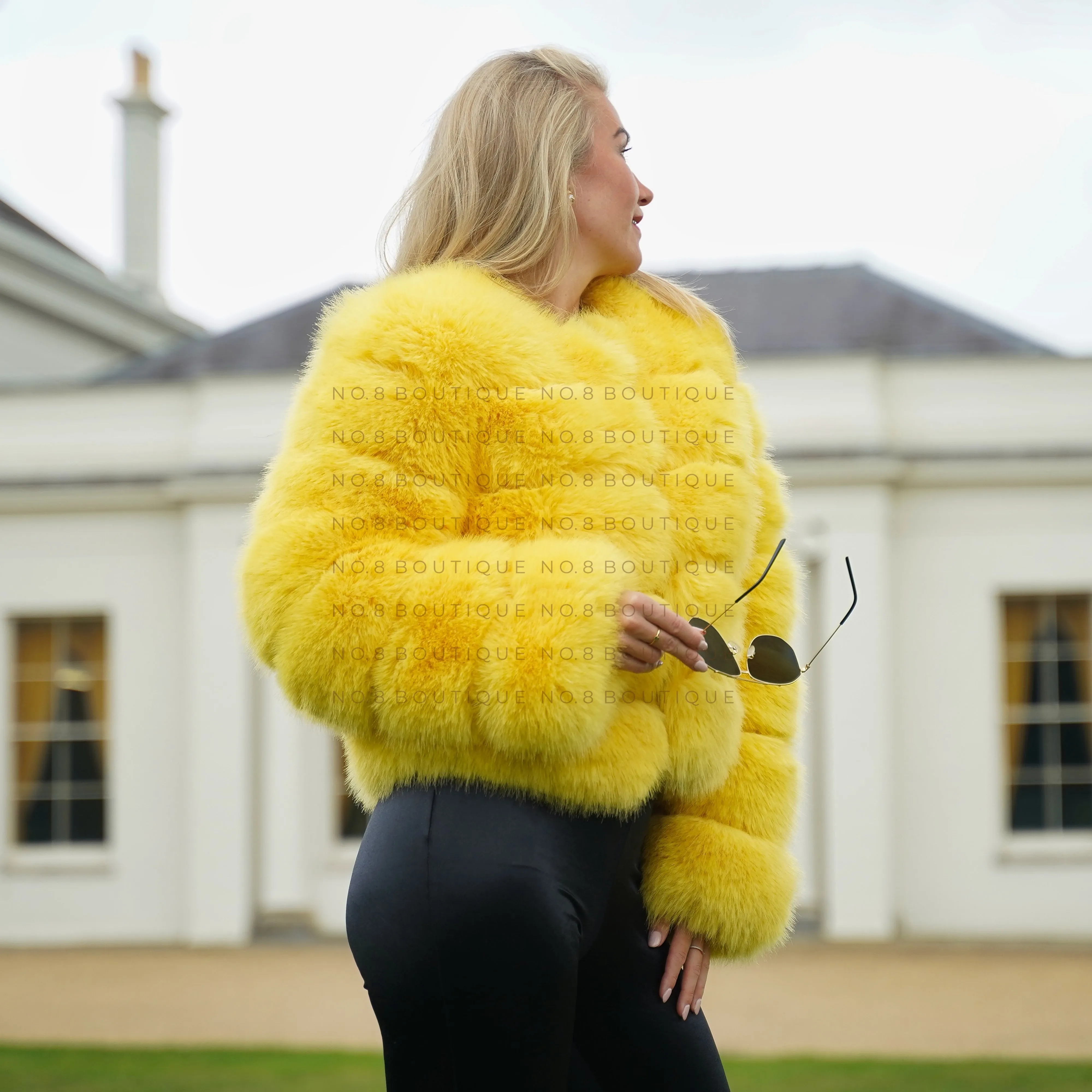 Yellow Faux Fur Jacket